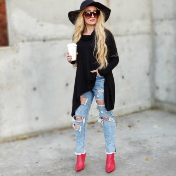 JACKIE Tunic Top - Black * MADE IN USA - Picture 2 of 5